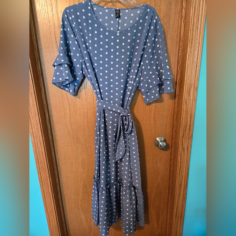 Blue polka dot dress
